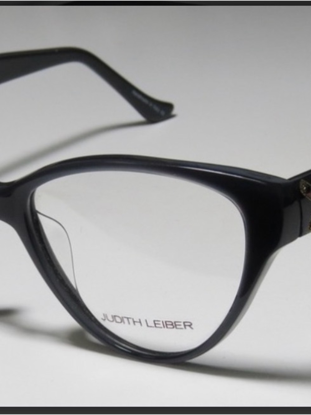 Judith Leiber Black Cat-Eye Women's Eyeglasses